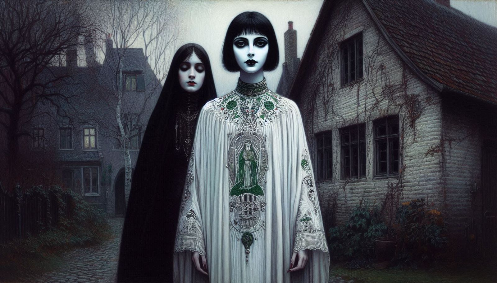 porcelain priestess 🤍🖤🩶💚