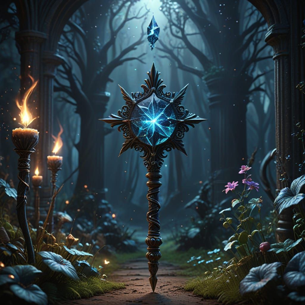 Epic Dark Fantasy Scene in Photorealistic 3D Style