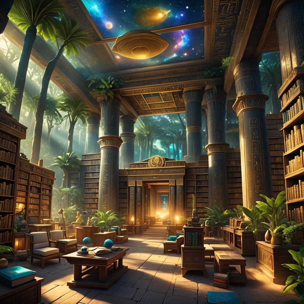 Ancient library  by @Easter Bunny