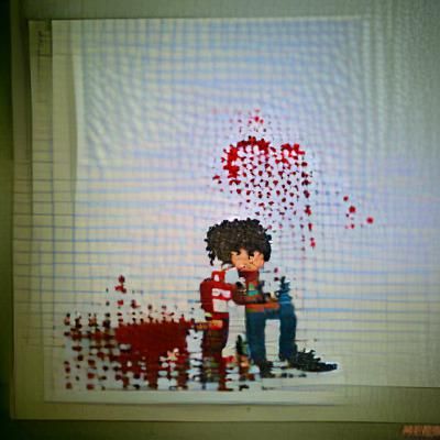 in love with a boy's blood. pixel art