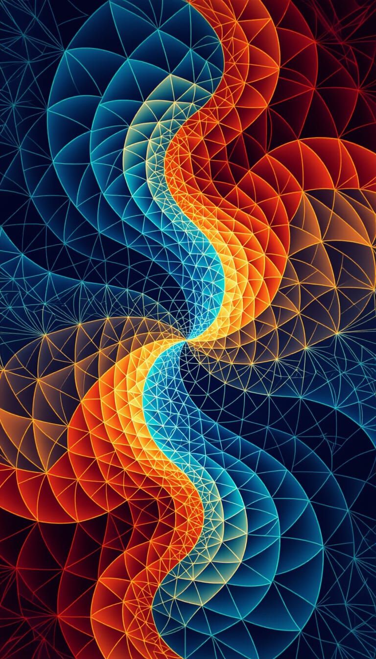 Abstract Fractal Wave Function with Zentangle Patterns