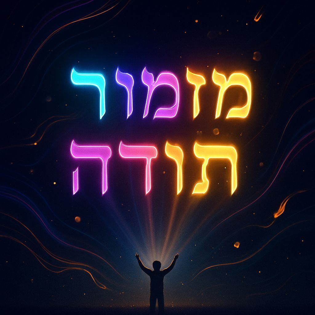 Radiant Hebrew Calligraphy with Neon Glow