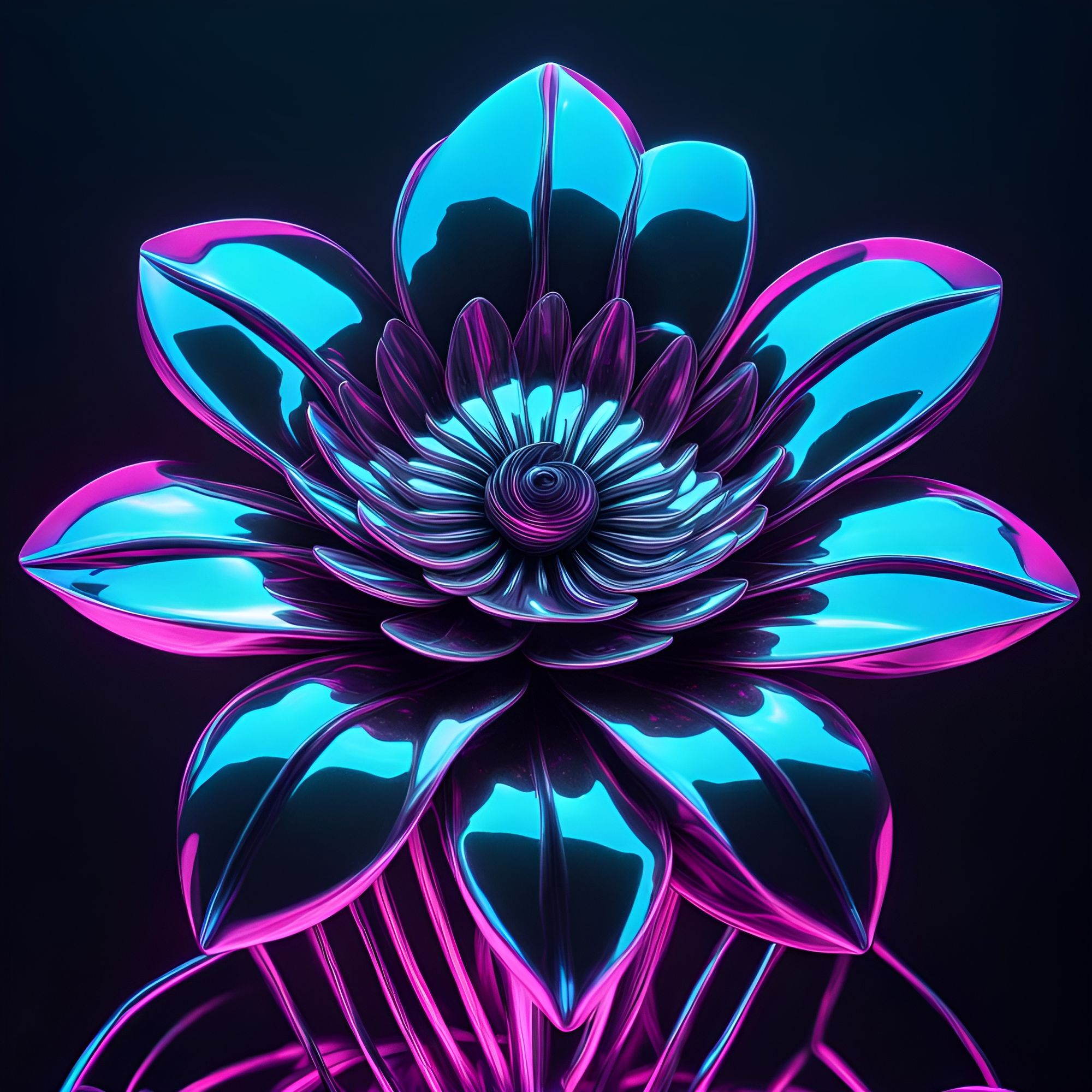 Metal flower - AI Generated Artwork - NightCafe Creator