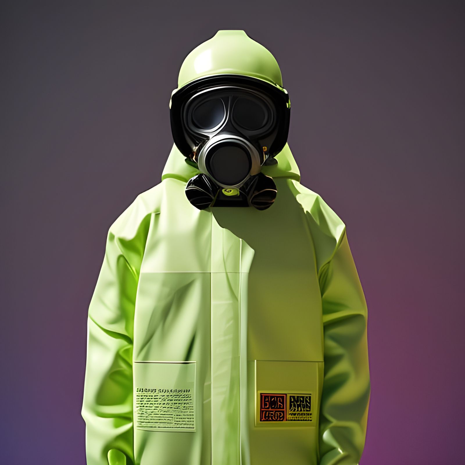 Man in Hazmat Suit: Candy-Style 3D Portrait