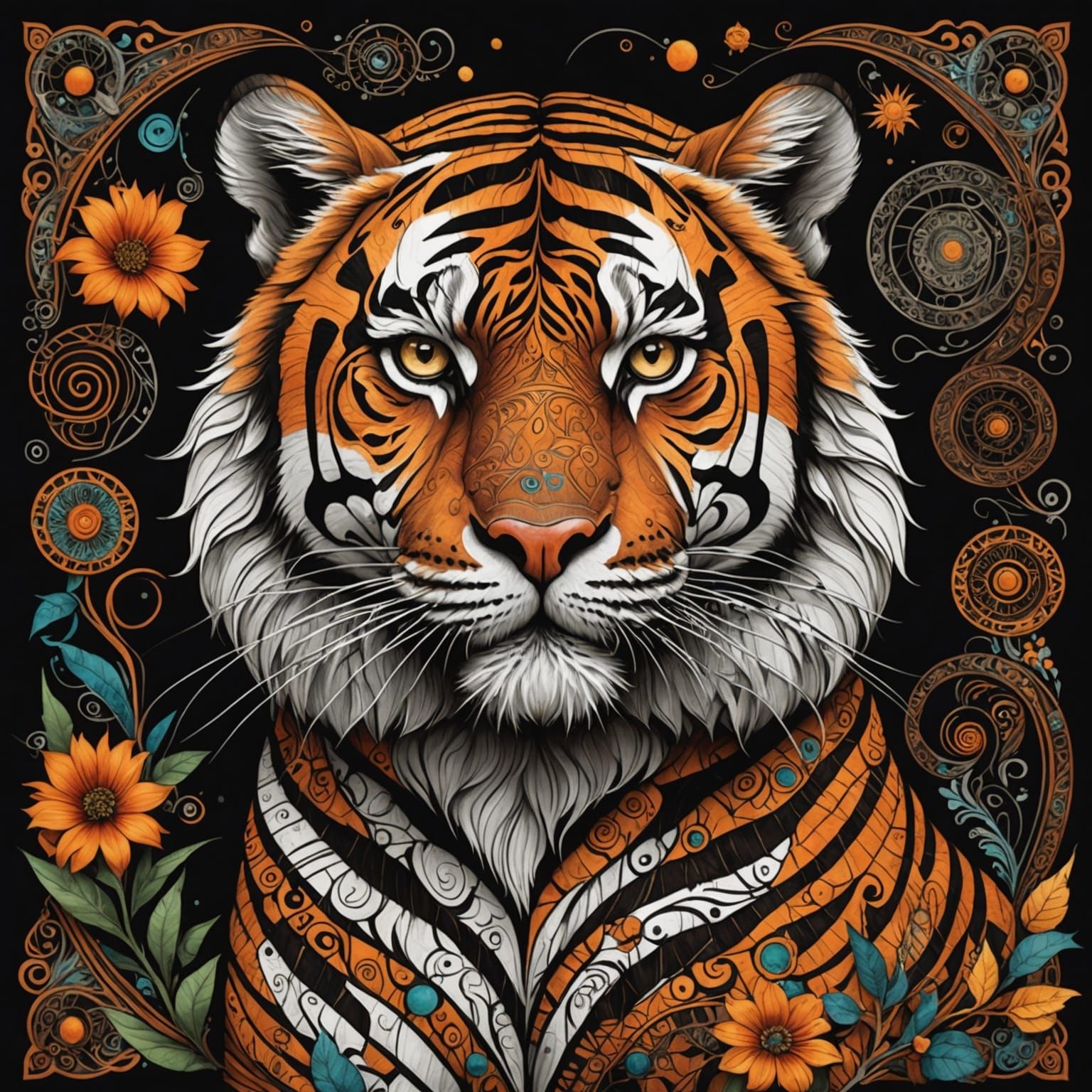 A zentangle inspired Bengal tiger  by @undefined