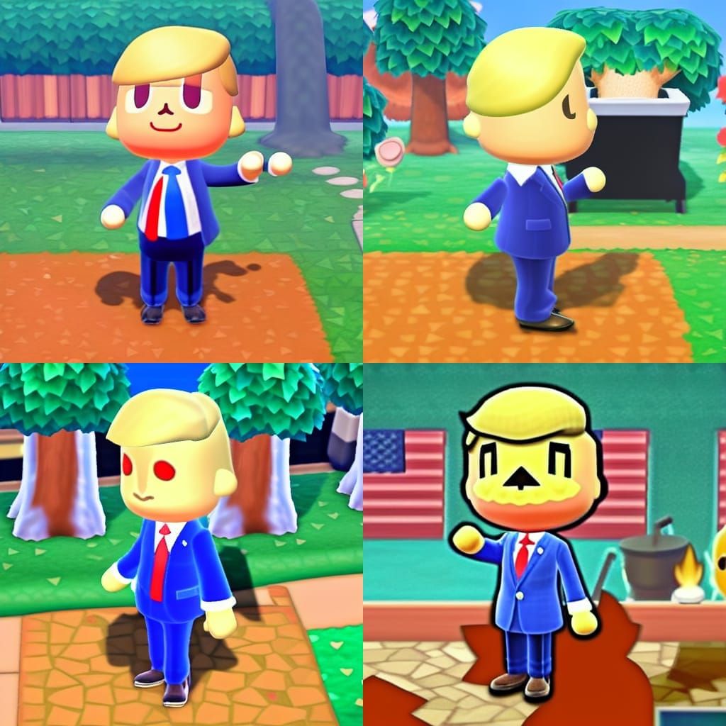 donald trump as animal crossing character.