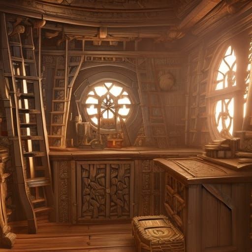 Galleon captain's cabin, trending on artstation, sharp focus, studio ...