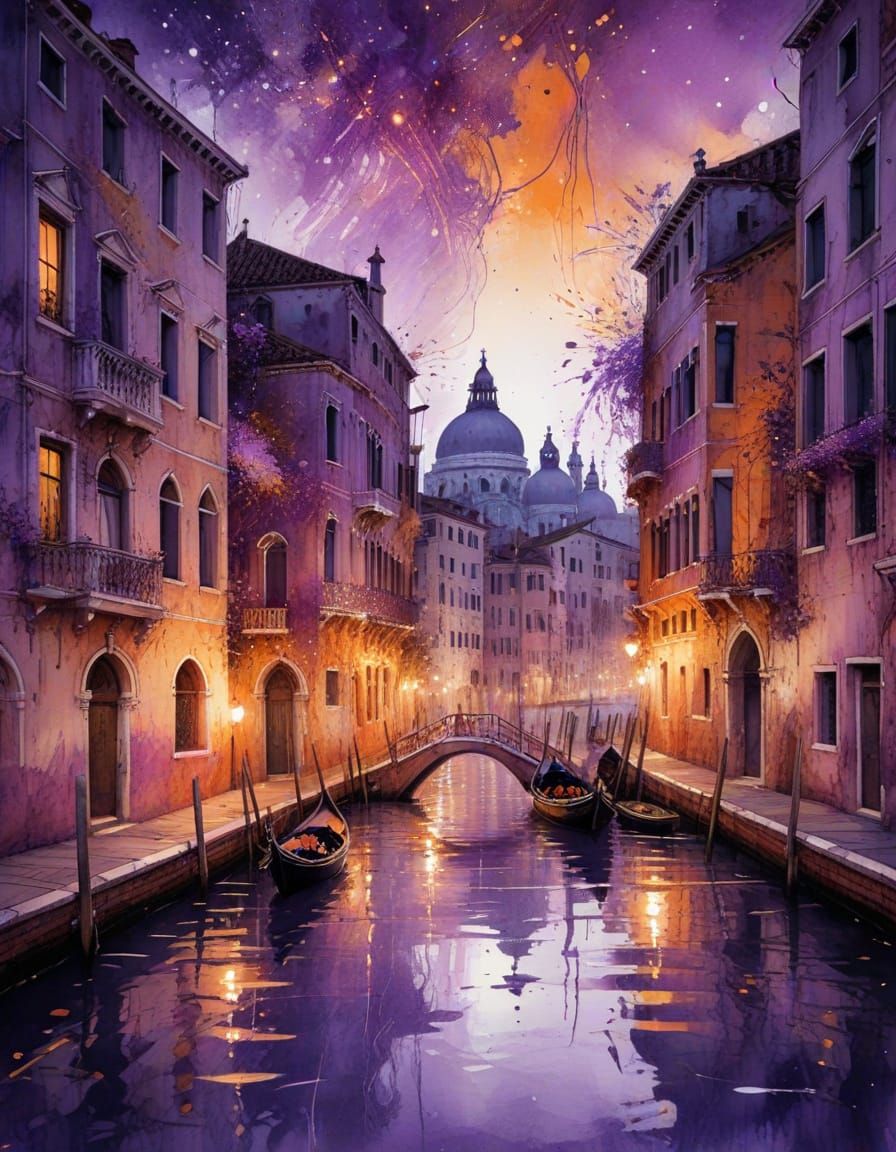 Purple and Orange Venice  by @Roswarcus