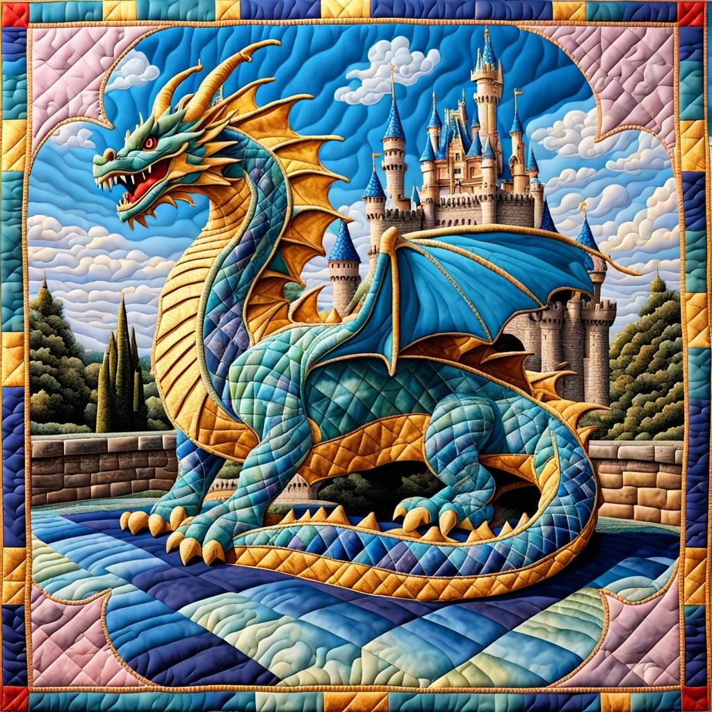 a quilted guardian dragon  by @Marta