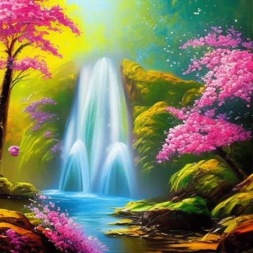 Spring Blossom Waterfall
