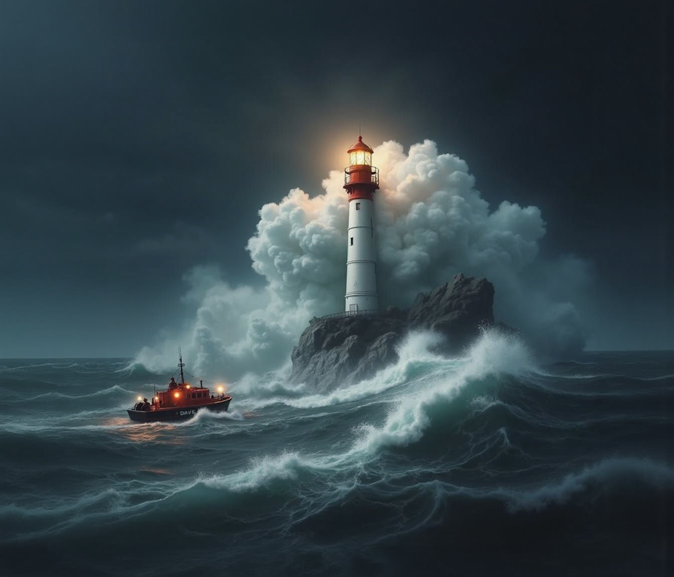 Lighthouse in a storm 