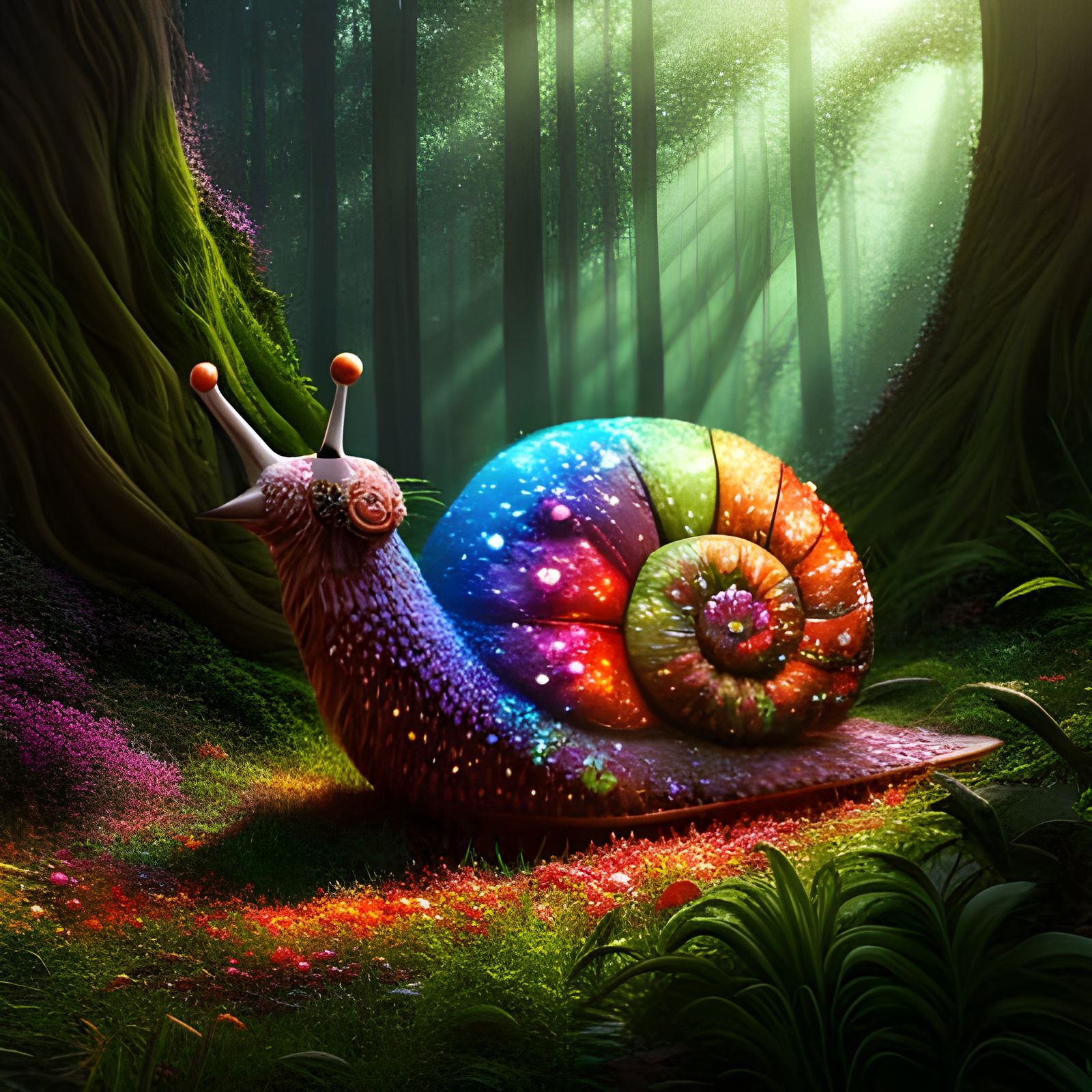 Glowing luminescent snail