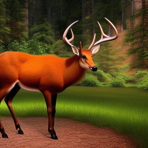A DEER on a Plain grassy land