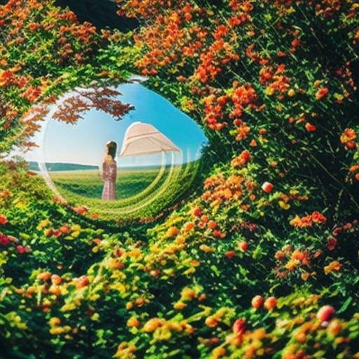girl and landscape double exposure