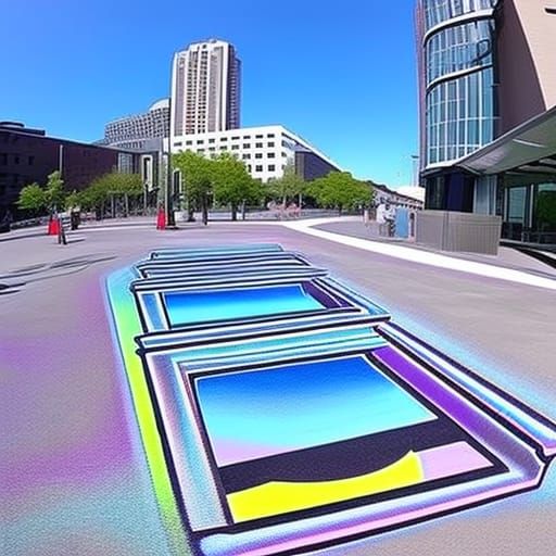 3D Optical Illusion Sidewalk Painting of Holographic 🕳 🛸 �...