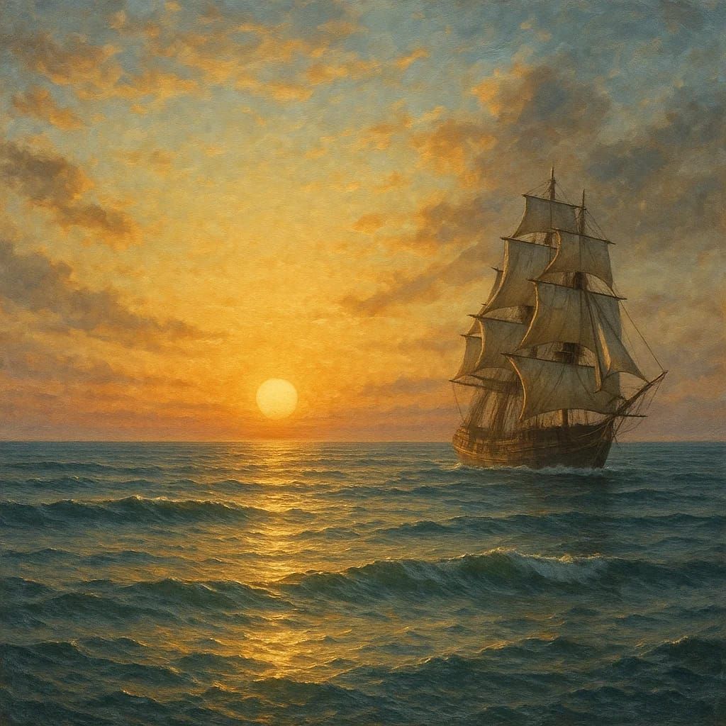 ספינה בזריחה