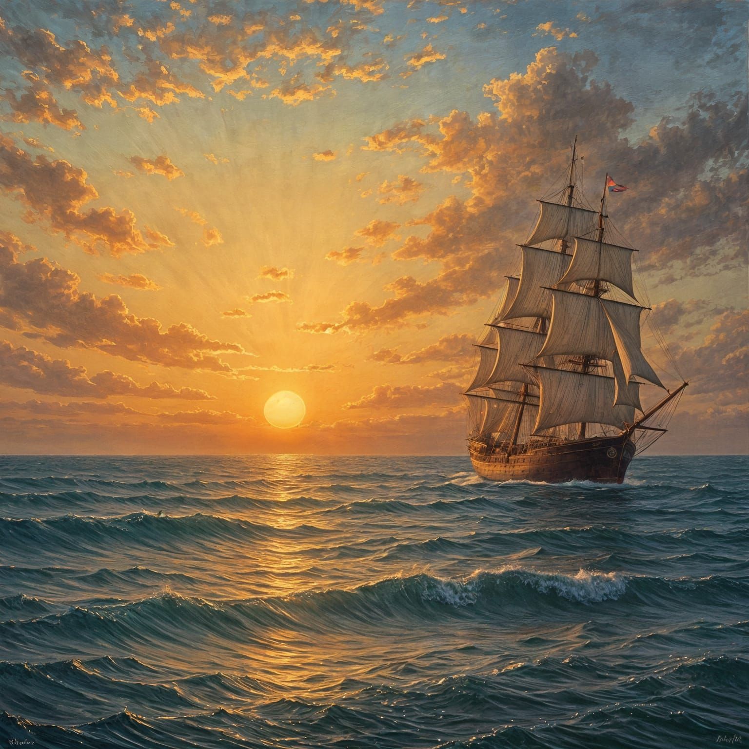 ספינה בזריחה