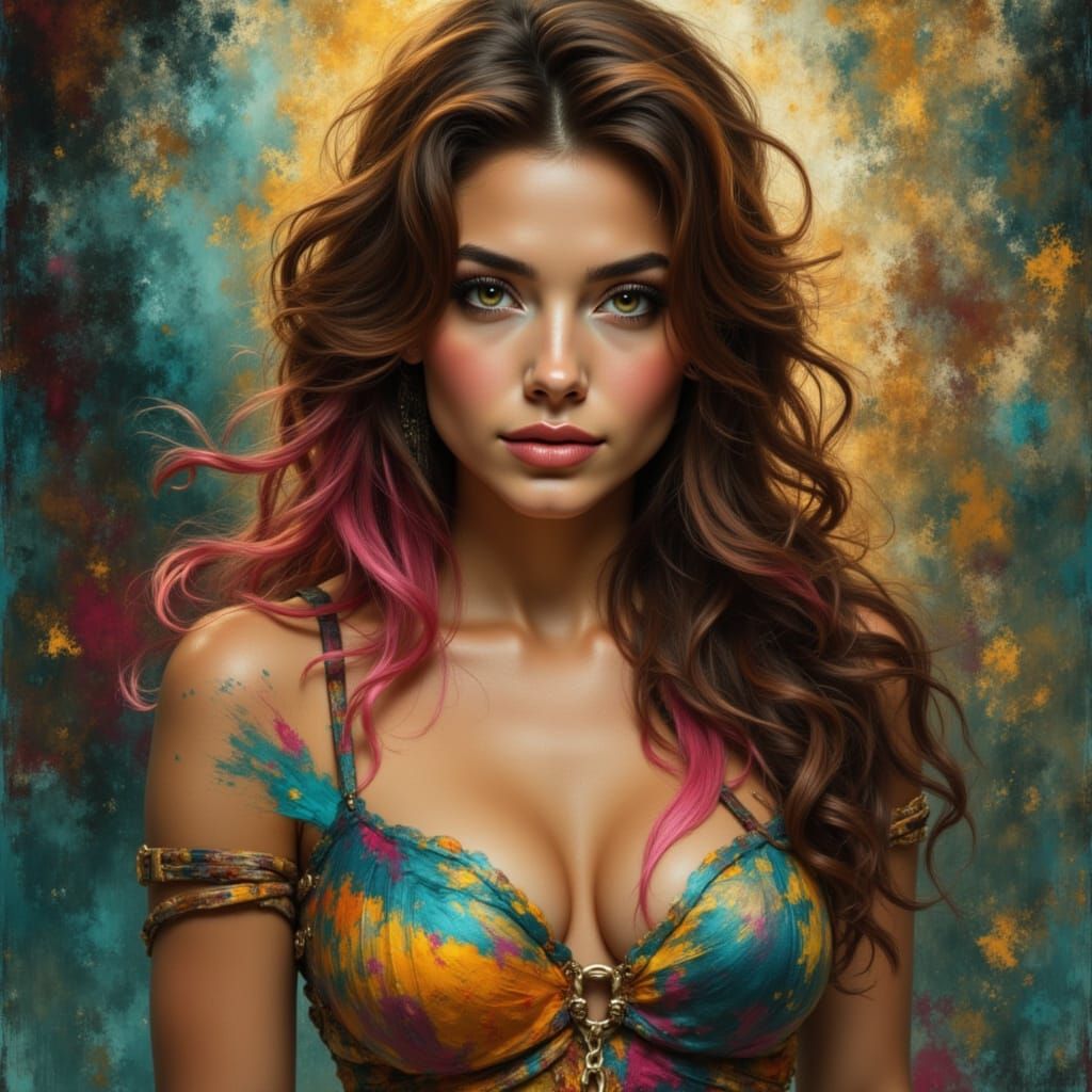 Pin-Up Woman With Dynamic Velocity and Pearl Luminosity