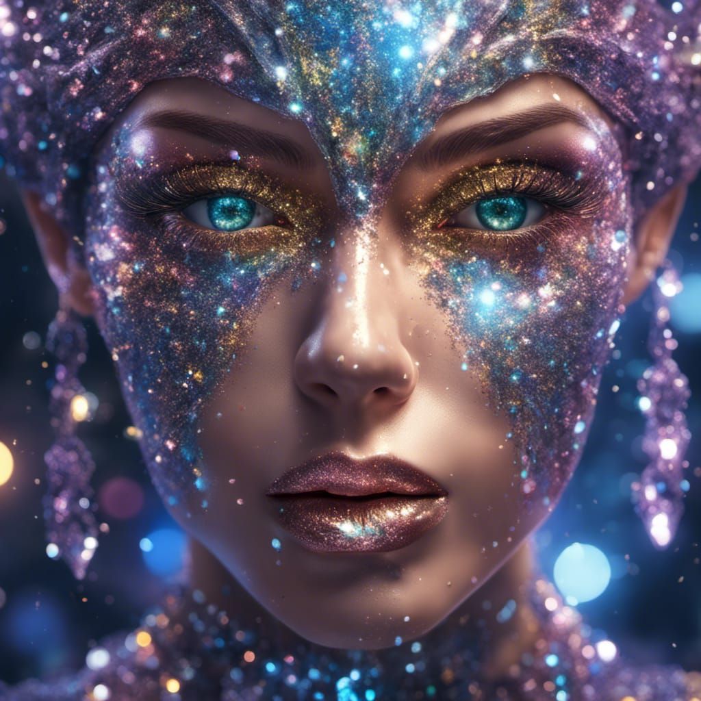 Glitter face photorealistic intricately detailed HDR detailed complex ...