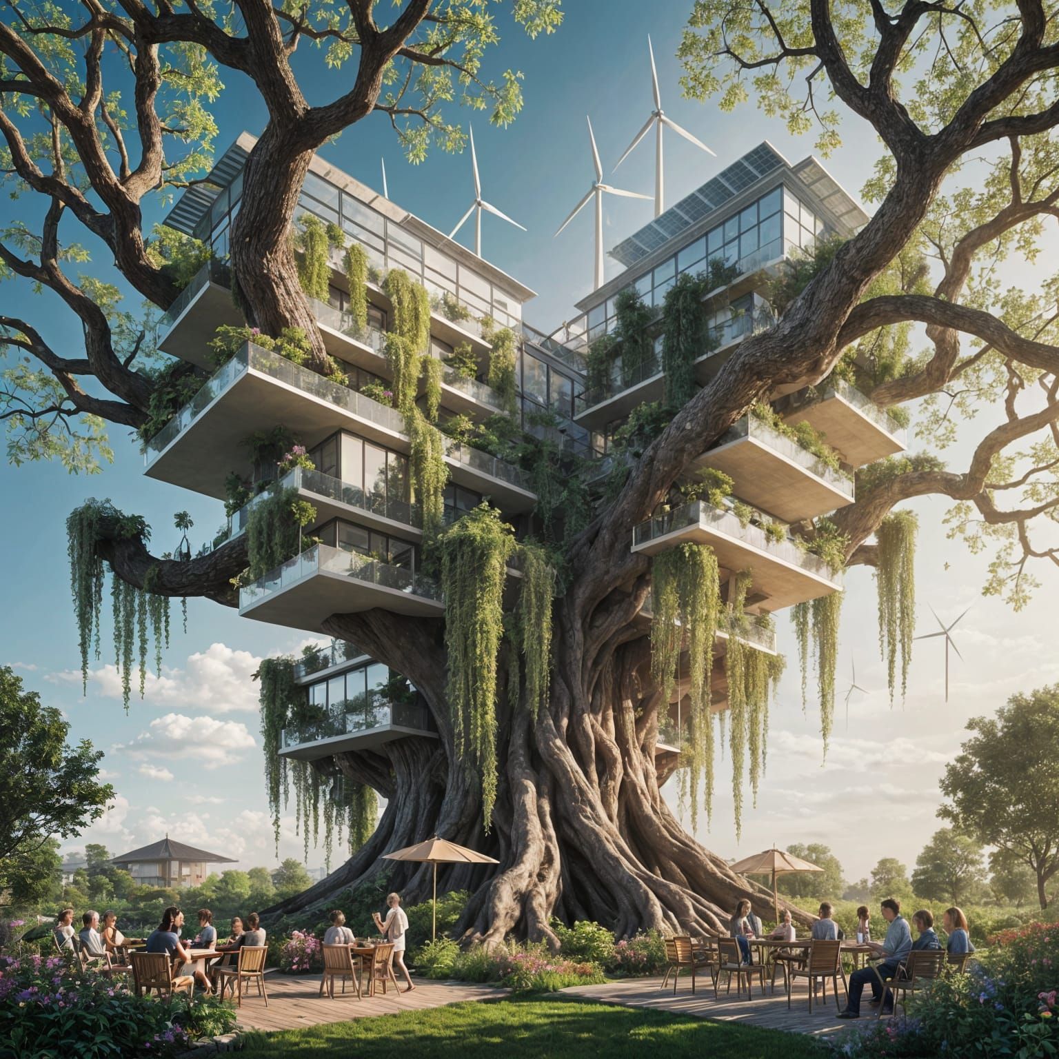 Solarpunk apartments  by @Dmitri