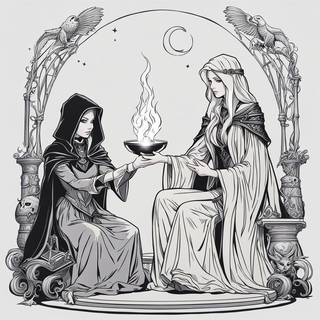 A Sorceress Teaching Her Apprentice