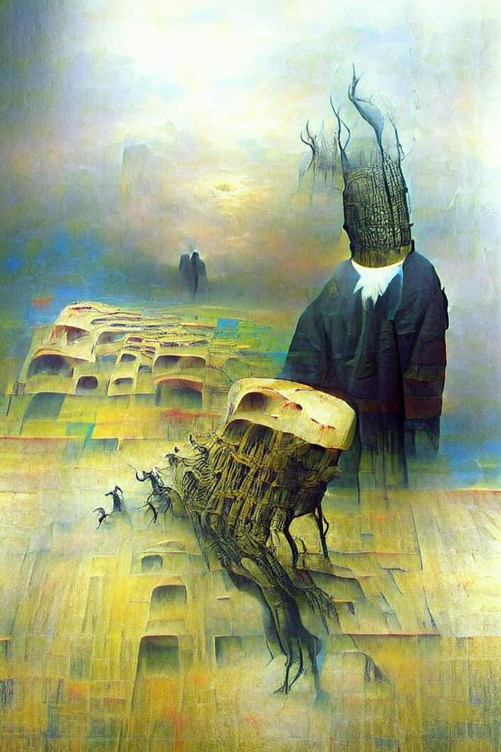 Untitled by Zdzisław Beksiński - AI Generated Artwork - NightCafe Creator