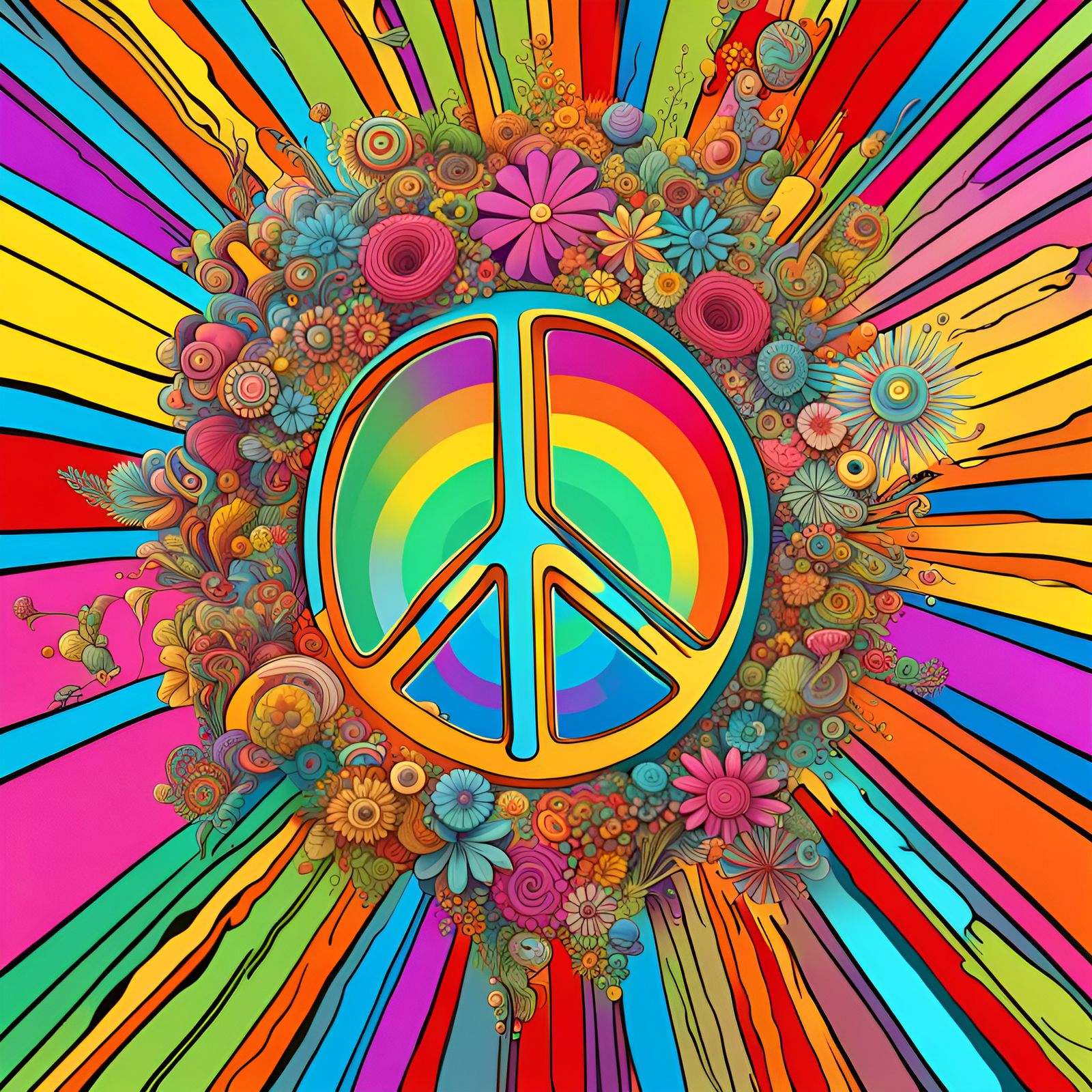 Flower Peace Power AI Generated Artwork NightCafe Creator