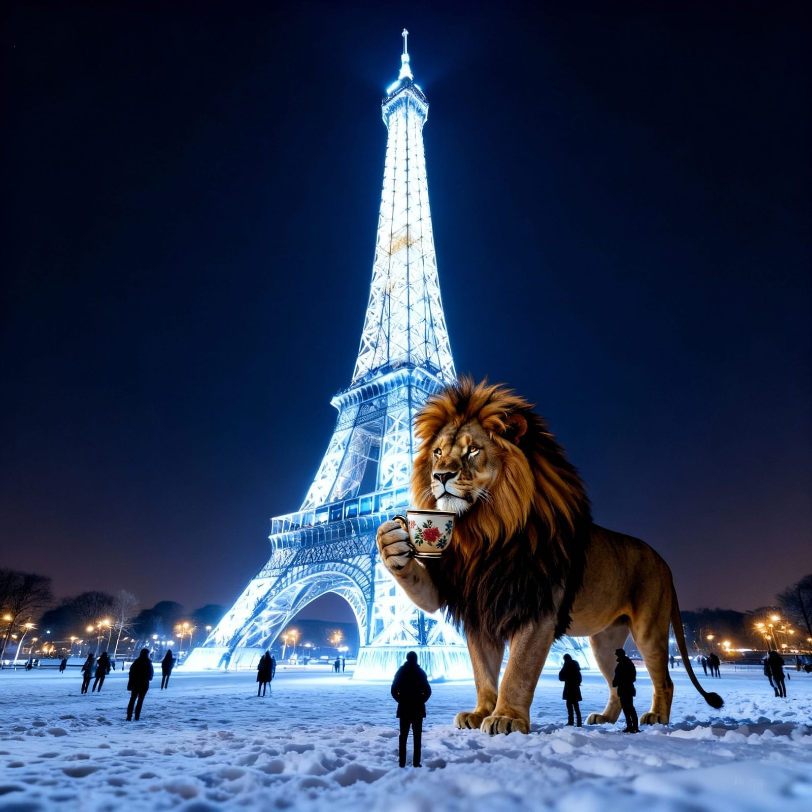 Eiffel Tower Merged With Mount Fuji