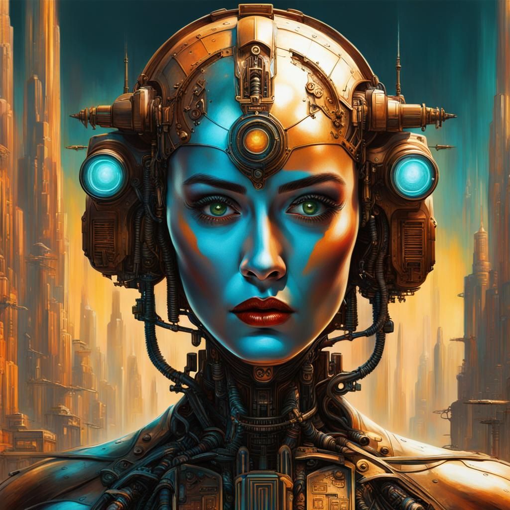 The Machine Man (Er, Woman) iii - AI Generated Artwork - NightCafe Creator