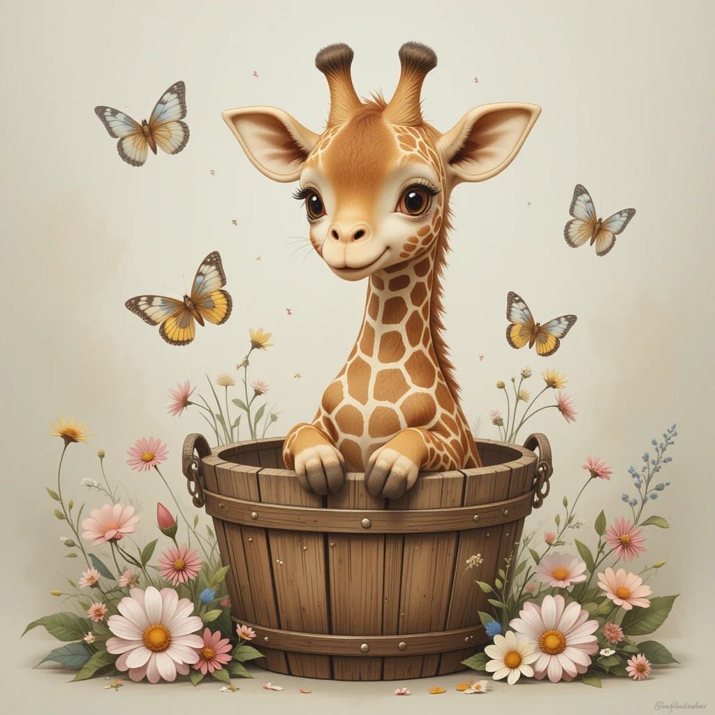 Small Bucket, Tiny Giraffe