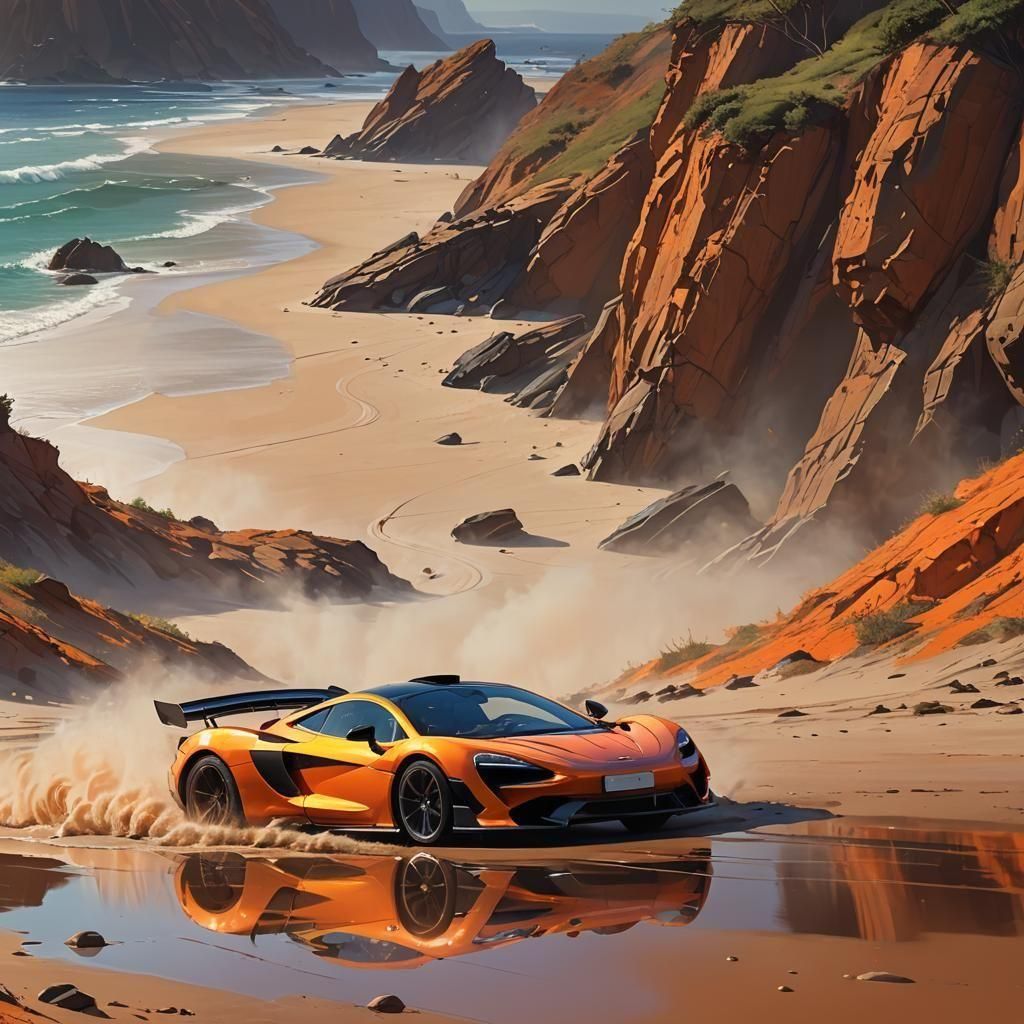 Neon McLaren on a Magical Beach