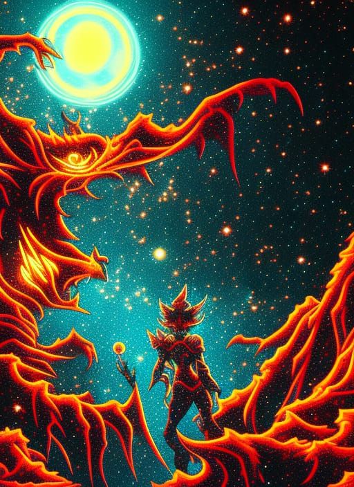 Wolf Elemental in Digital Art Style