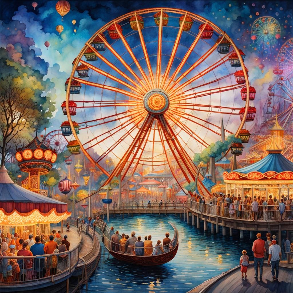 Ferris wheel - AI Generated Artwork - NightCafe Creator