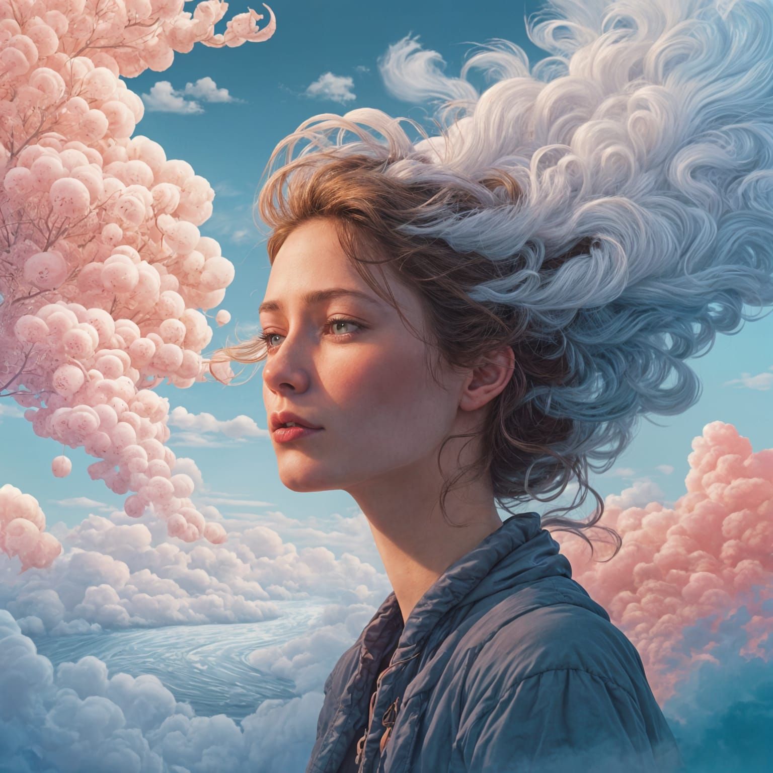 Fierce Winter Storm Scene in Vibrant Colors