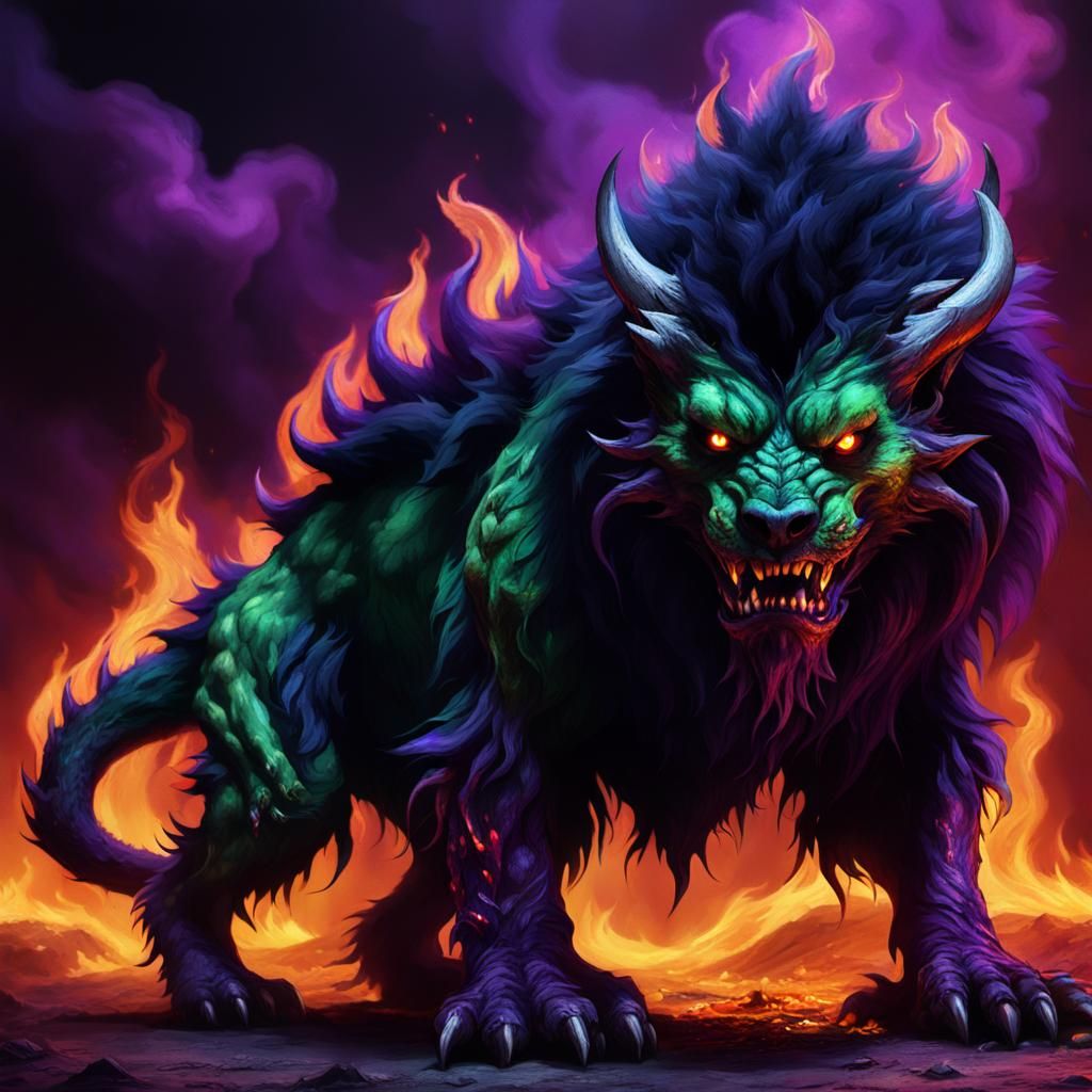 Two-Headed Hellhound at the Gates of Hell