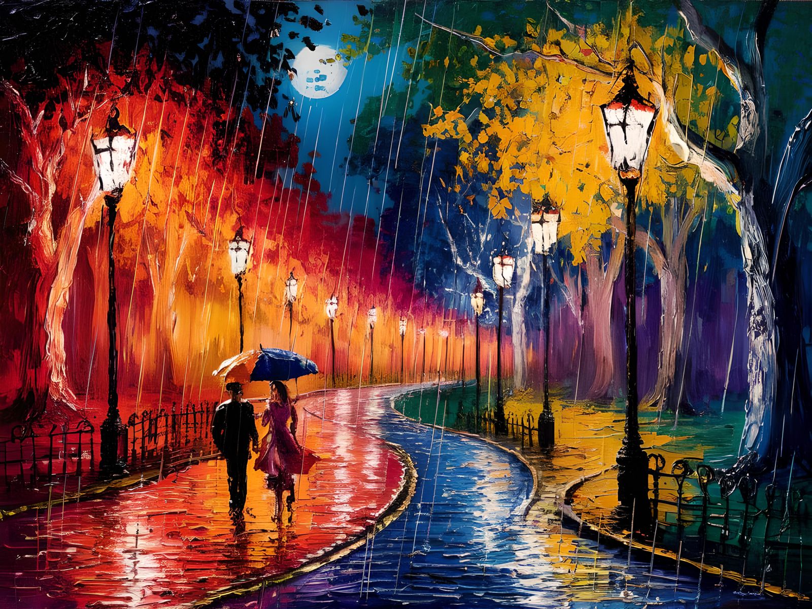 Couple walk in the rain  by @mvm7