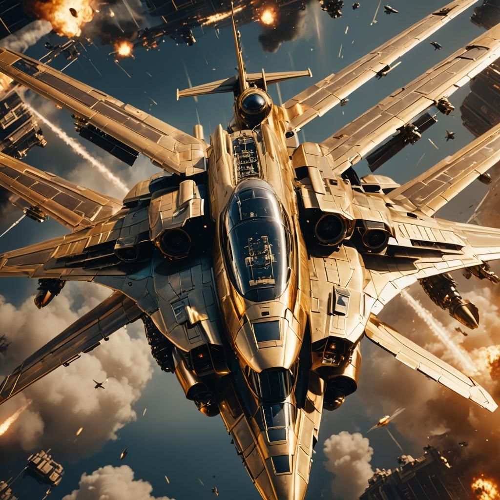 Luxurious Flying Aircraft Carrier in Noir Aesthetic