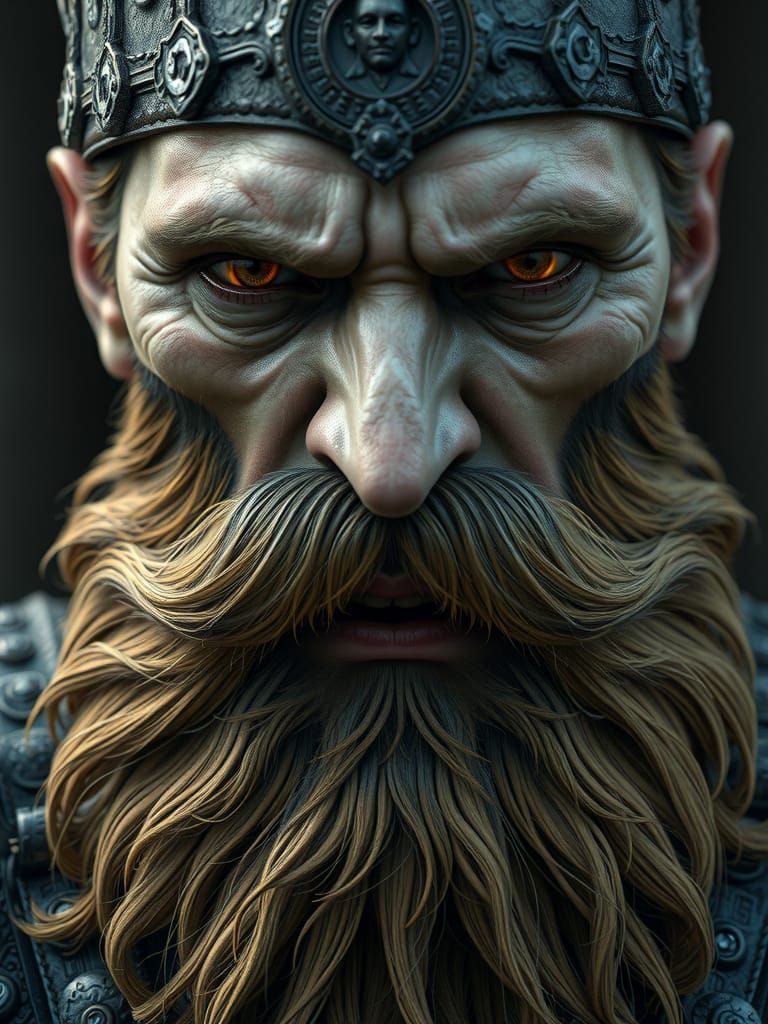 Hyper-Detailed Beard in Dark Fantasy Style
