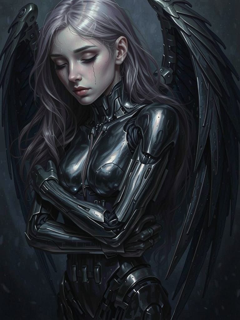 Cyberpunk Figure in Desolate Cityscape