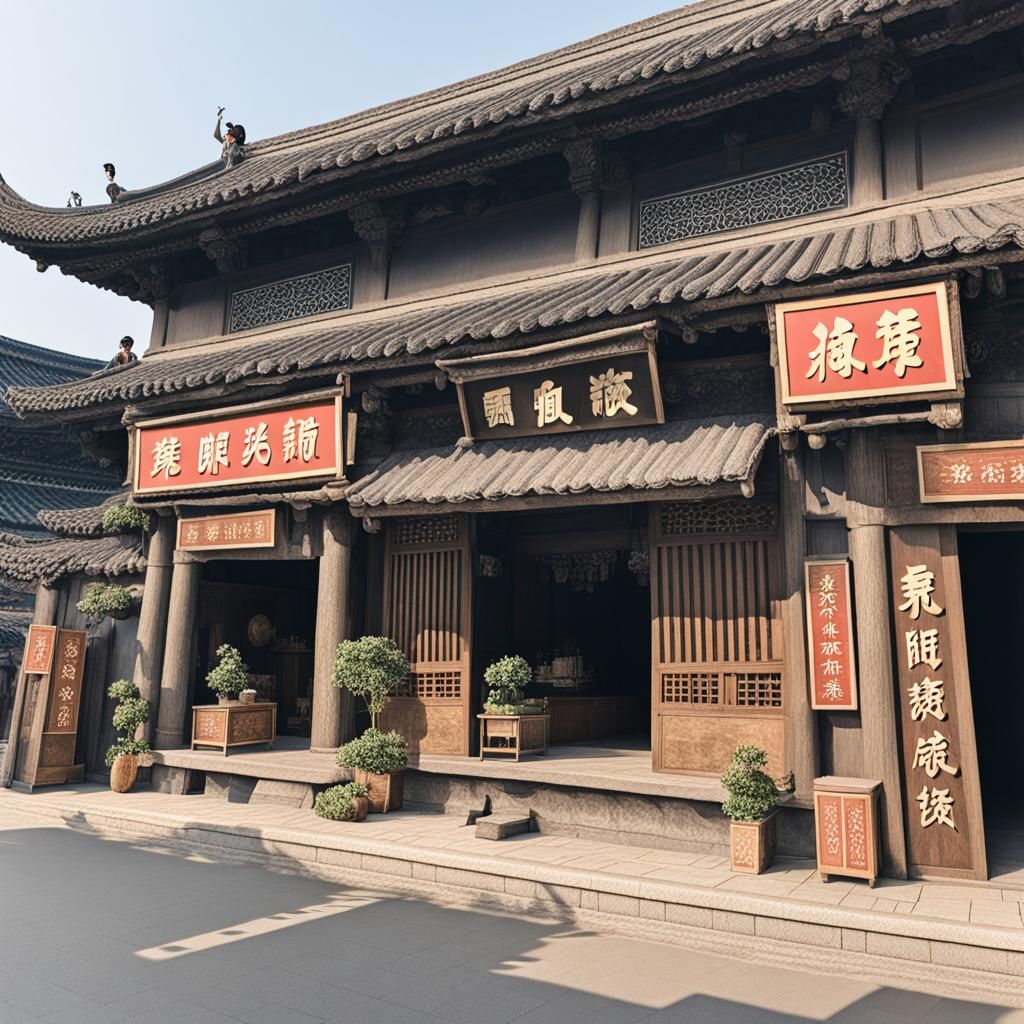 Nostalgic Indigenous Village General Store Scene