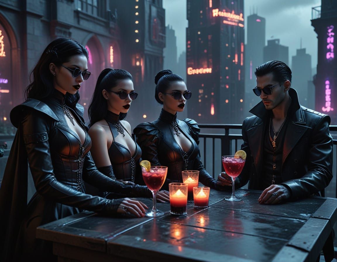 Vampire Bar  by @Booth31AIart