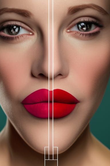 Retro Lipstick Advertising Close-up portrait, color portrait...