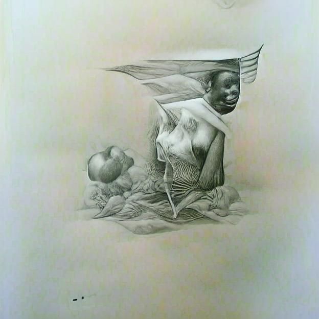 Illustration, pencil on paper 