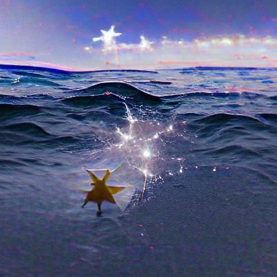 Falling star in the ocean