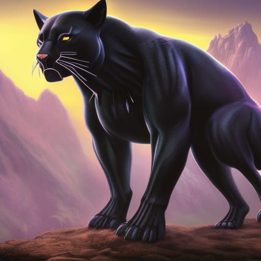 Black Panther Animal Scribble
