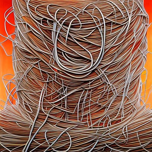 Surreal Spaghetti Yeti Sculpture Inspired by Dubuffet