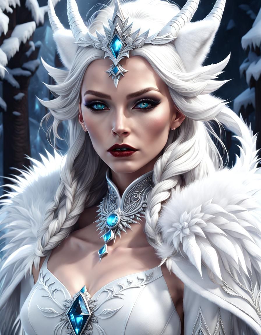 White Ice Witch - AI Generated Artwork - NightCafe Creator