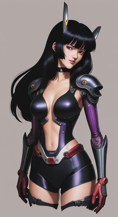 beautiful woman wearing a full body anime style nano machine...