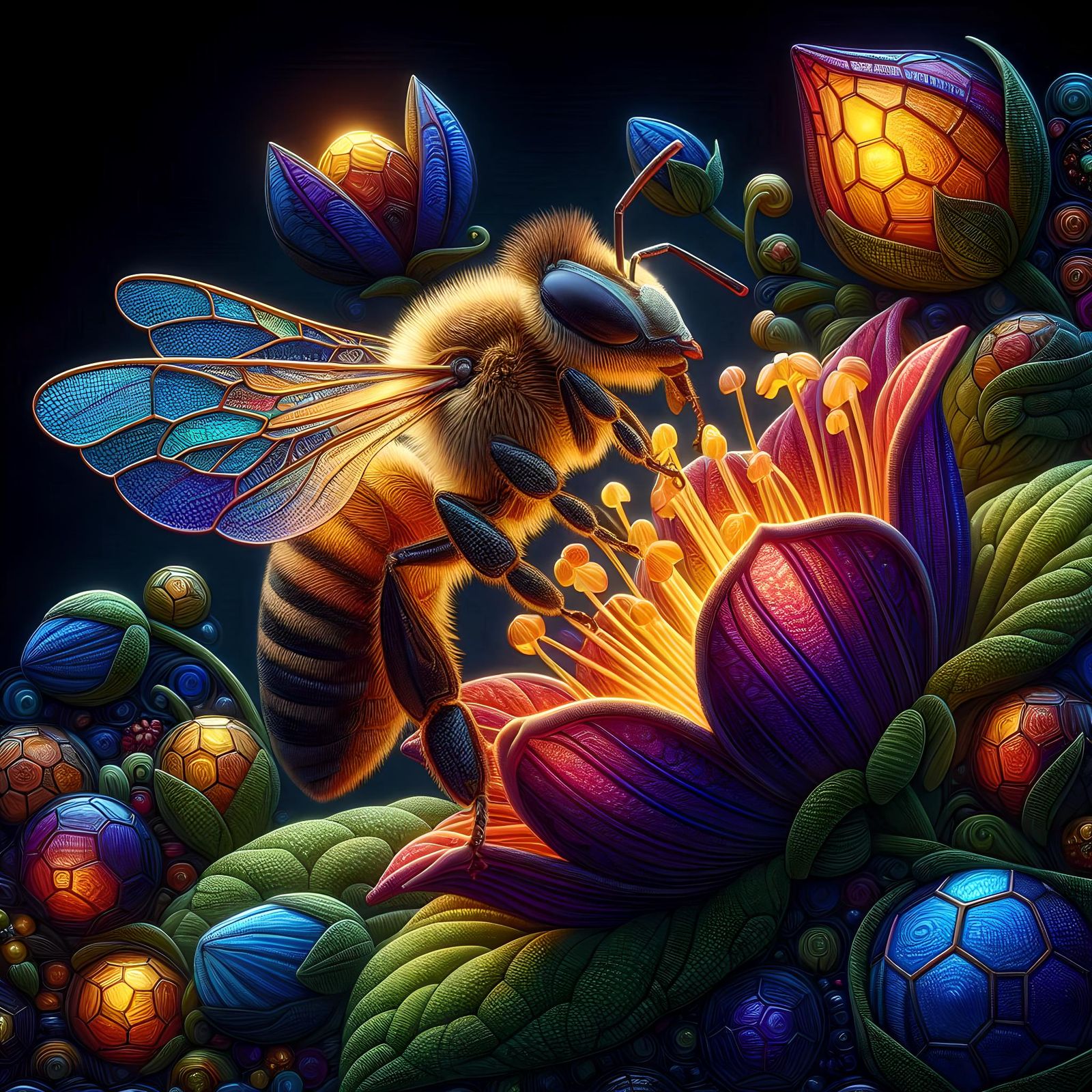 Stained Glass Honeybee