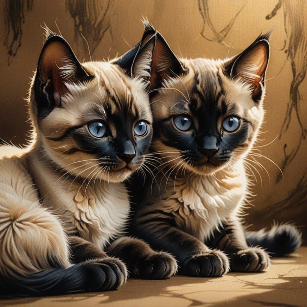 Two kitties!  by @Tj